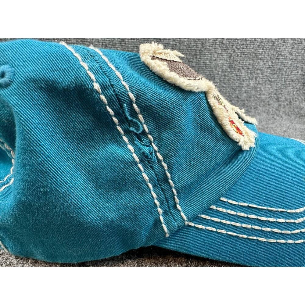 Vintage Kbethos Blue Cap Bull Skull Floral Embroidery Adjustable Hat - Picture 11 of 12